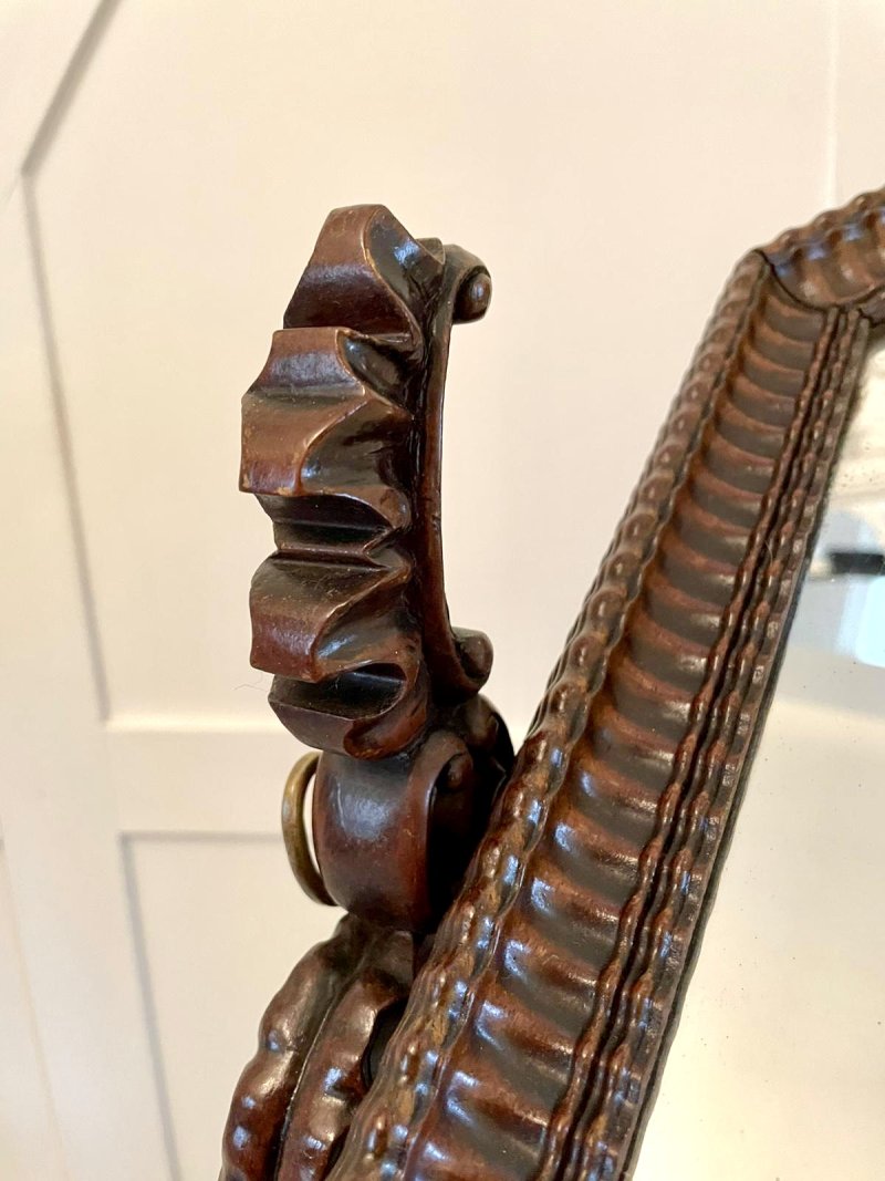 Fine Quality Antique Victorian Mahogany Dressing Mirror - Image 6